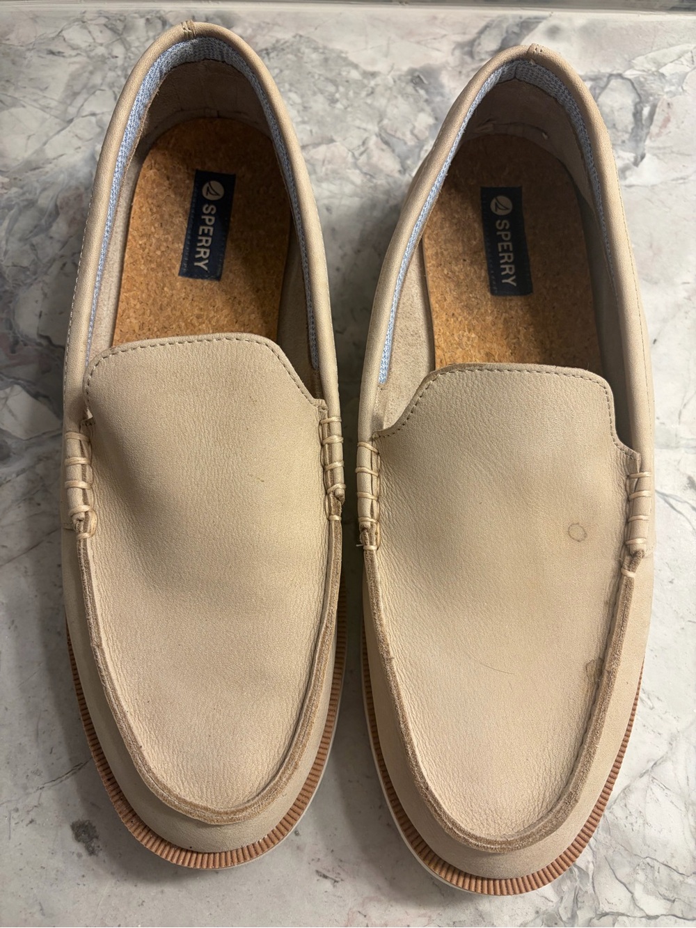 Sperry Men’s Light Beige Boat Shoes Size 13